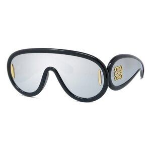 New LOEWE Paula's Ibiza Black Shield LW40108I 01C Sunglasses Women